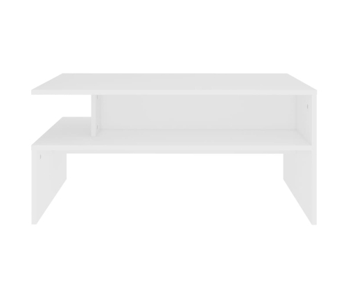 vidaXL Mesa de centro madera contrachapada blanco 90x60x42,5 cm