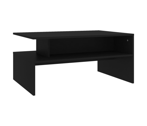 Mesa de centro madera contrachapada negro 90x60x42,5 cm