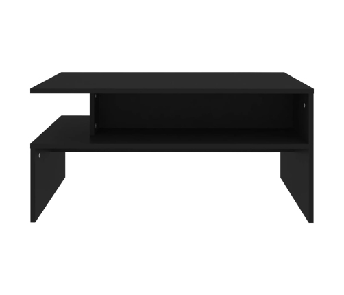 Mesa de centro madera contrachapada negro 90x60x42,5 cm