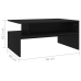 Mesa de centro madera contrachapada negro 90x60x42,5 cm