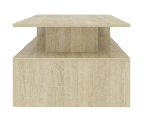 Mesa de centro madera contrachapada color roble 90x60x42,5 cm