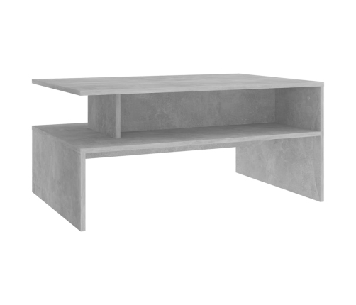 Mesa de centro madera contrachapada gris hormigón 90x60x42,5 cm