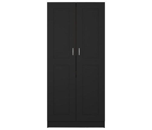 Armario de madera contrachapada negro 82,5x51,5x180 cm