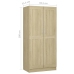 Armario de madera contrachapada color roble 82,5x51,5x180 cm