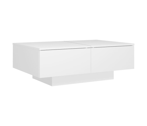 Mesa de centro madera contrachapada blanco 90x60x31 cm