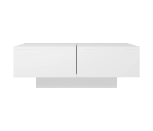 Mesa de centro madera contrachapada blanco 90x60x31 cm