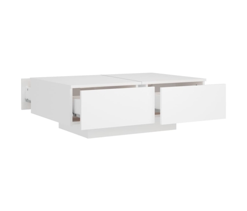 Mesa de centro madera contrachapada blanco 90x60x31 cm