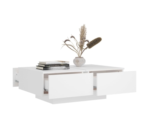 vidaXL Mesa de centro madera contrachapada blanco 90x60x31 cm