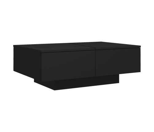 Mesa de centro madera contrachapada negro 90x60x31 cm