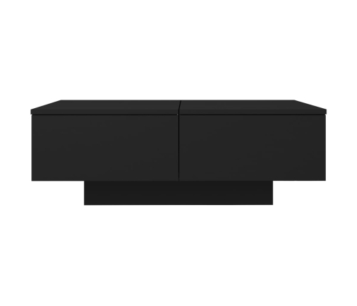 Mesa de centro madera contrachapada negro 90x60x31 cm