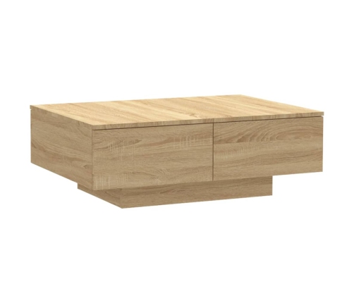 vidaXL Mesa de centro madera contrachapada color roble 90x60x31 cm