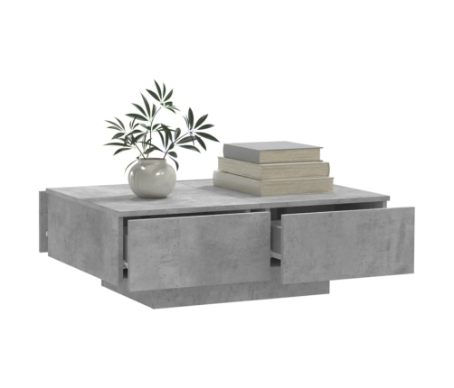 vidaXL Mesa de centro madera de ingeniería gris hormigón 90x60x31 cm