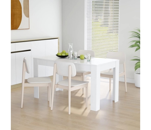 Mesa de comedor de madera contrachapada blanco 140x74,5x76 cm