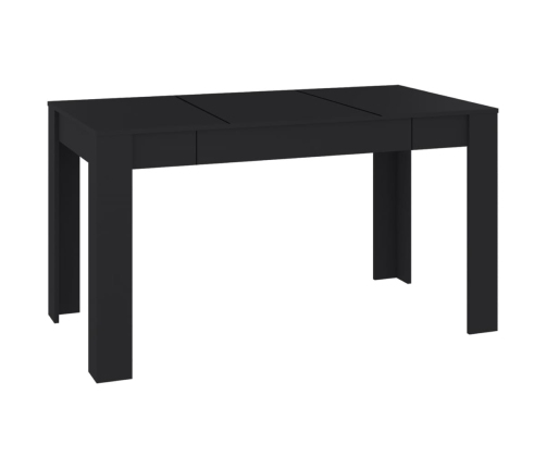 Mesa de comedor de madera contrachapada negro 140x74,5x76 cm