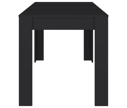 Mesa de comedor de madera contrachapada negro 140x74,5x76 cm