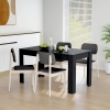 Mesa de comedor de madera contrachapada negro 140x74,5x76 cm