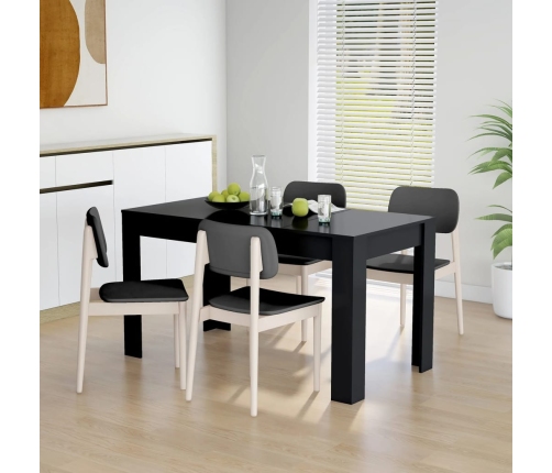 Mesa de comedor de madera contrachapada negro 140x74,5x76 cm