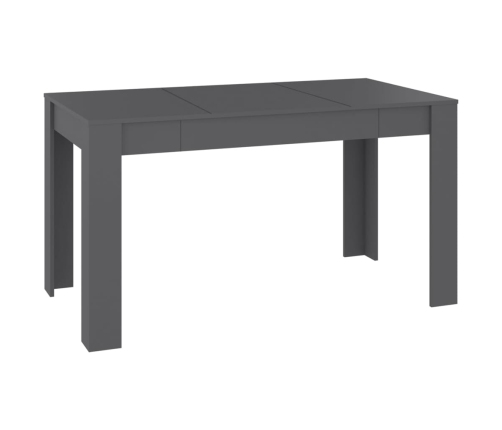 Mesa de comedor de madera contrachapada gris 140x74,5x76 cm