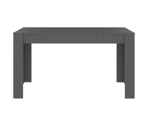 Mesa de comedor de madera contrachapada gris 140x74,5x76 cm