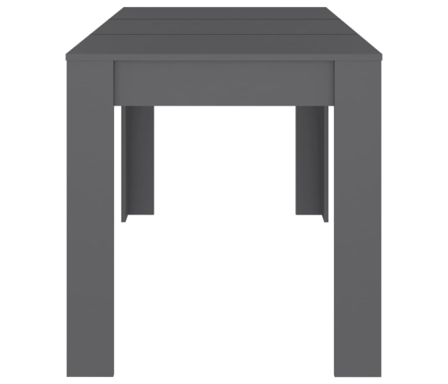 Mesa de comedor de madera contrachapada gris 140x74,5x76 cm