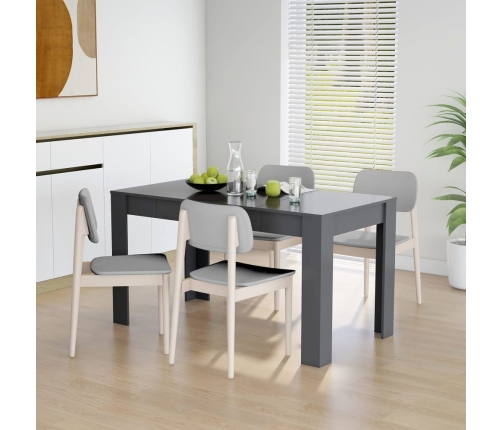 Mesa de comedor de madera contrachapada gris 140x74,5x76 cm