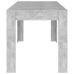 Mesa de comedor contrachapada gris hormigón 140x74,5x76 cm