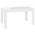 Mesa de comedor de aglomerado blanco brillante 140x74,5x76 cm