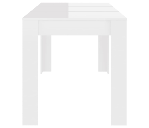 Mesa de comedor de aglomerado blanco brillante 140x74,5x76 cm