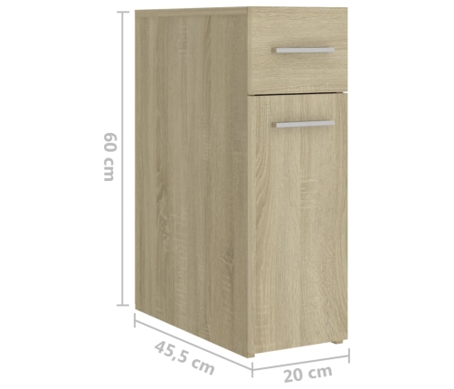 Armario boticario madera contrachapada color roble 20x45,5x60cm