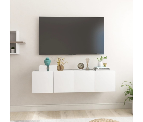 Muebles colgantes de TV 2 unidades blanco 60x30x30 cm