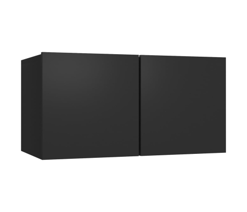 Mueble de TV colgante negro 60x30x30 cm