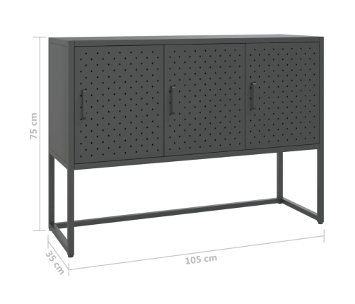 Aparador de acero antracita 105x35x75 cm