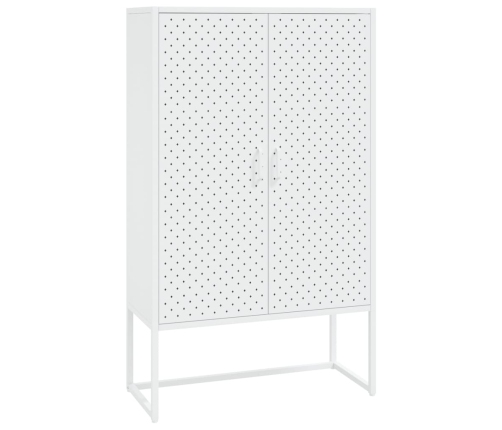 Aparador de acero blanco 80x35x135 cm