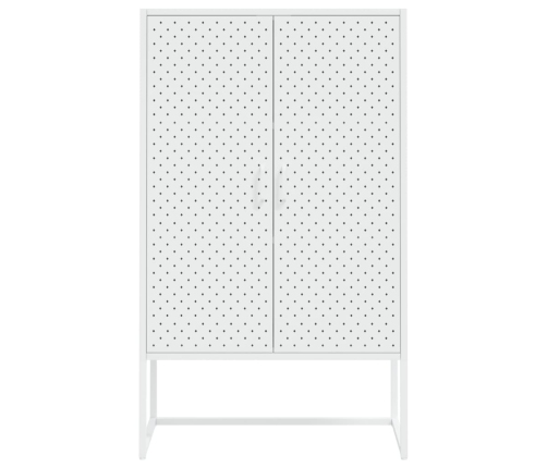 Aparador de acero blanco 80x35x135 cm