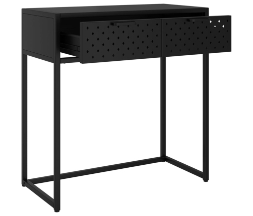 Mesa consola de acero negra 72x35x75 cm