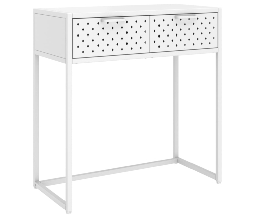 Mesa consola de acero blanca 72x35x75 cm