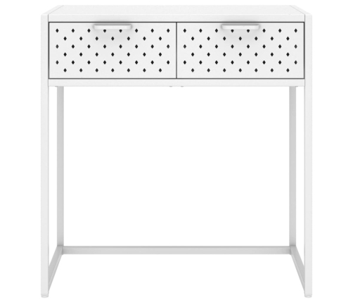 Mesa consola de acero blanca 72x35x75 cm