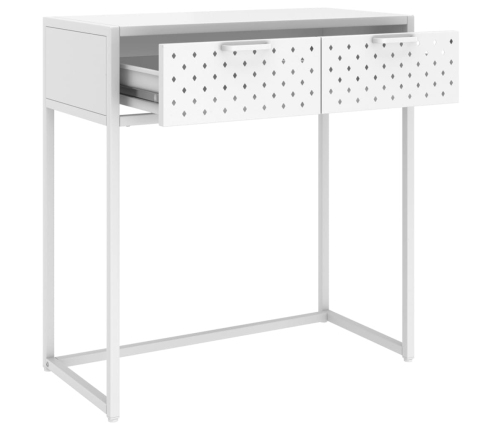 Mesa consola de acero blanca 72x35x75 cm