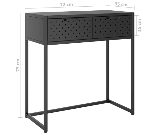 Mesa consola de acero antracita 72x35x75 cm