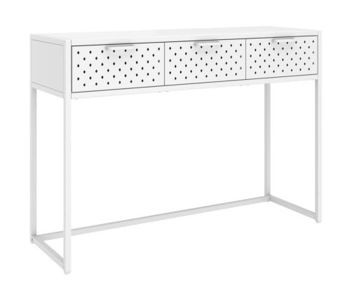 Mesa consola de acero blanca 106x35x75 cm