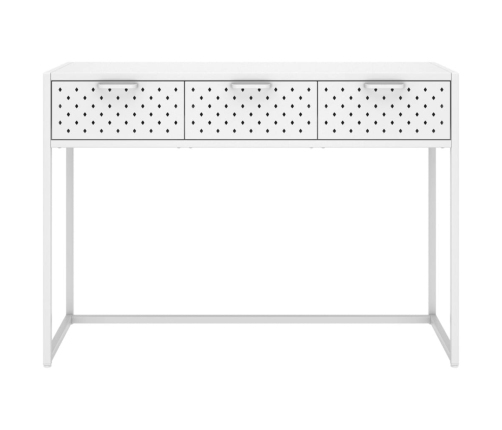 Mesa consola de acero blanca 106x35x75 cm