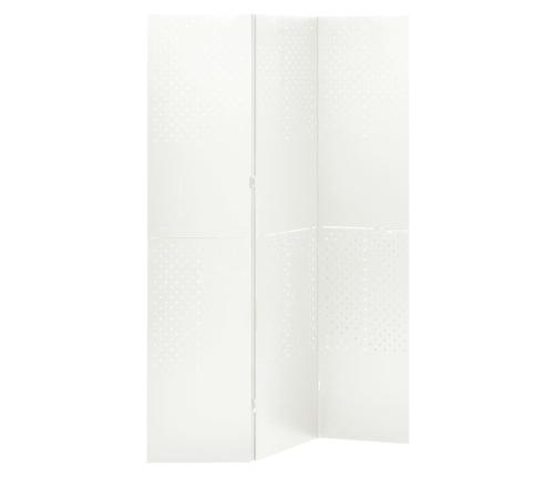 Biombo divisor de 3 paneles acero blanco 120x180 cm