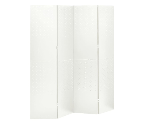 Biombo divisor de 4 paneles acero blanco 160x180 cm