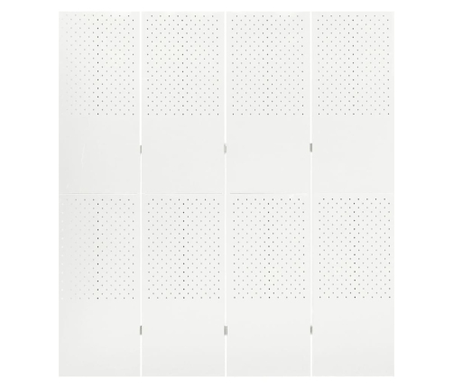 Biombo divisor de 4 paneles acero blanco 160x180 cm