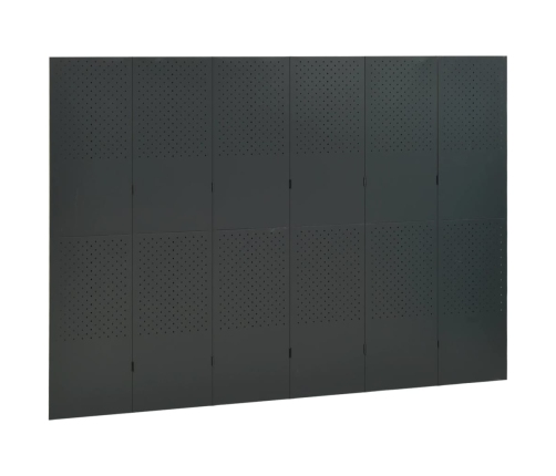 Biombo divisor de 6 paneles acero antracita 240x180 cm