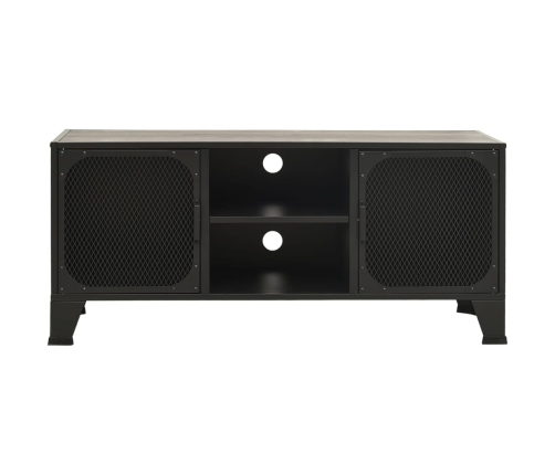 Mueble de TV metal y MDF gris 105x36x47 cm