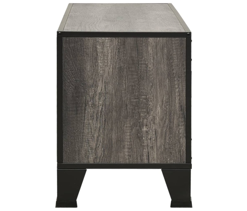 Mueble de TV metal y MDF gris 105x36x47 cm