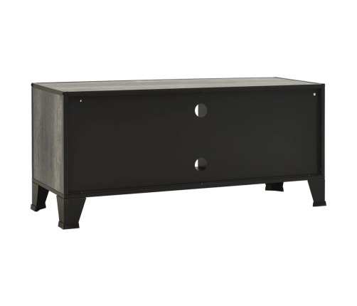 Mueble de TV metal y MDF gris 105x36x47 cm