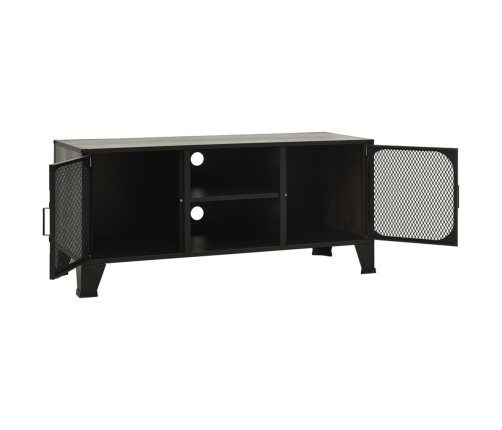 Mueble de TV metal y MDF gris 105x36x47 cm