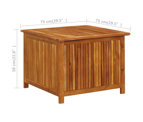 Caja de almacenaje de jardín madera maciza acacia 75x75x58 cm